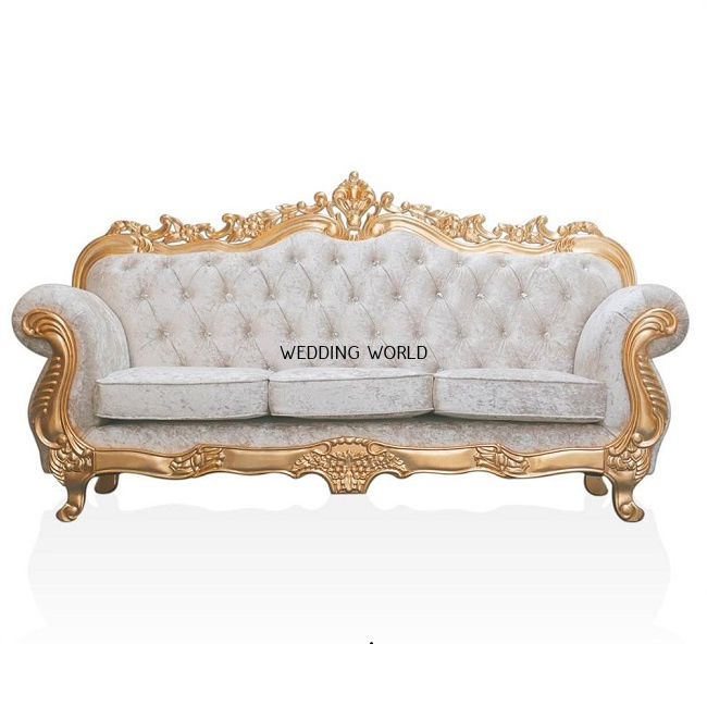 Handmade Wedding Couch Classic Design Wholesale Indian Stylish Fancy Three Seater Sofa Latest Arrival Luxury Sofa