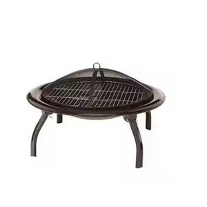 Trending Metal Solid Round Fire Pit Large Outdoor Heavy Round Wood Burning Firepit with Fire Poker Stick