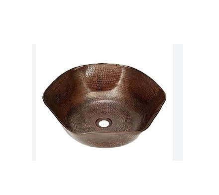 Pure Copper Bowl Sink Home Use Indian Traditional Elegant Design Indian Handmade Supplier Bowl Shape Heavy Weight Copper Basin