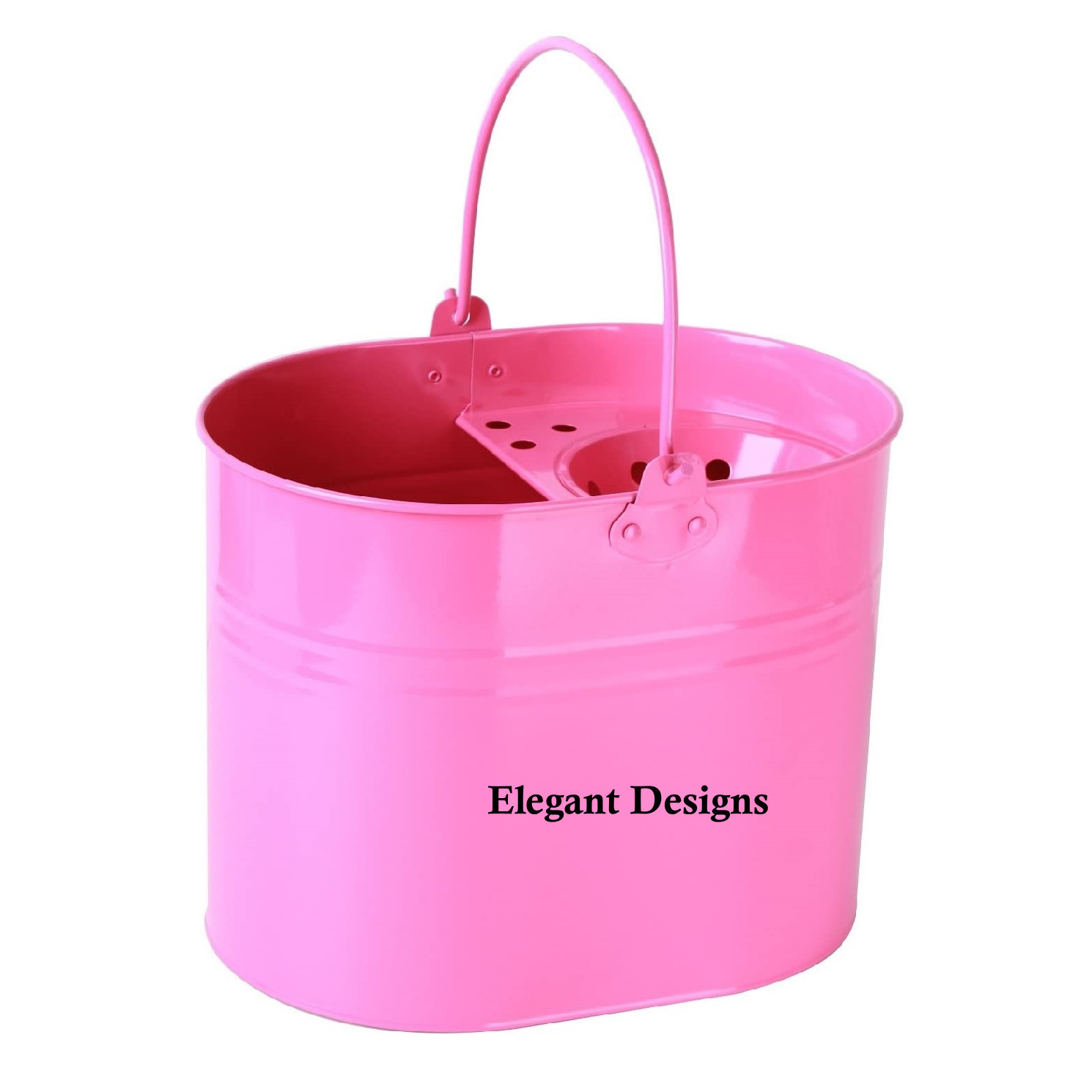 Classic Stylish Mop Bucket Elegant Designer Handmade Cleaning Bucket New Arrival Pink Color Household Galvanized Mop Bucket