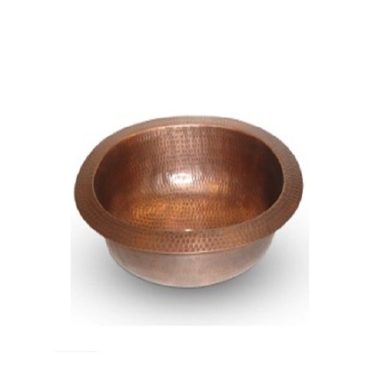 Pure Copper Bowl Sink Home Use Indian Traditional Elegant Design Indian Handmade Supplier Bowl Shape Heavy Weight Copper Basin