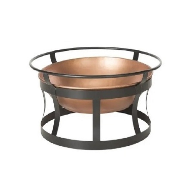 Modern Metal Square Portable mini Fire Pit With Mesh Cover Outdoor Firepit Solid Round Hammered Design Fire Pit Large Outdoor