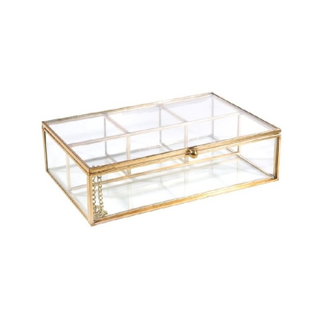 Attractive Table Top Iron Glass Jewelry Box Mirror Base Most Expensive Jewelry Box Elegant Design Of Best Selling Iron Glass Box