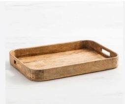 Deep Round Shape Wooden Serving Tray Mango Wood Hotel Food Serving Tray Home Fancy Small Size Wooden Serving Tray