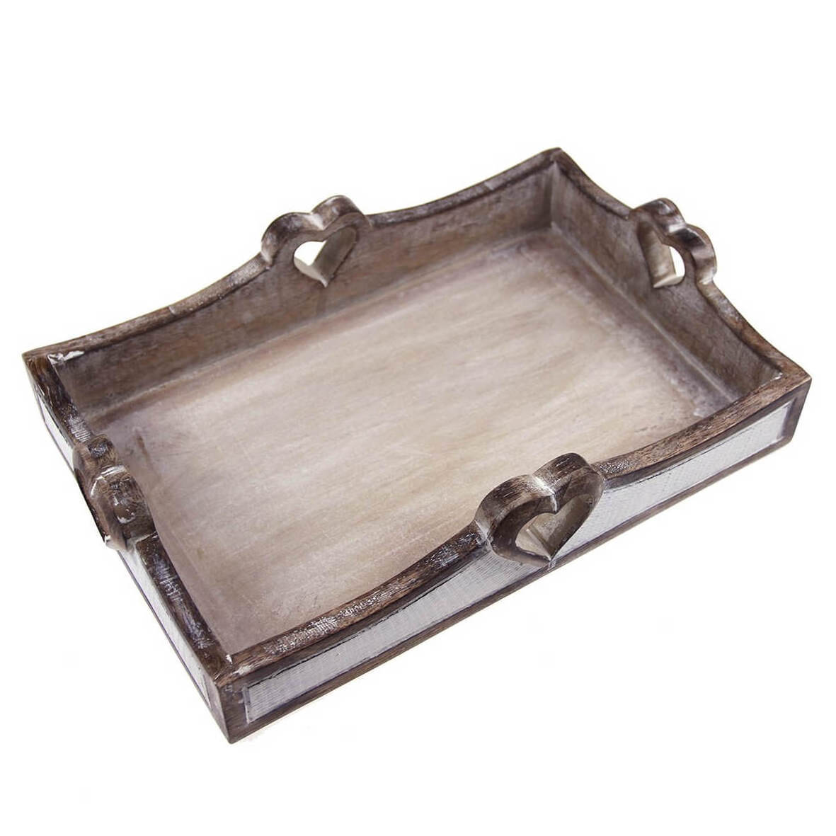 Wooden Serving Tray With Heart Shape Handle Unique Design Handmade Fancy Serving Dish Table Ware Affordable Serving Platter