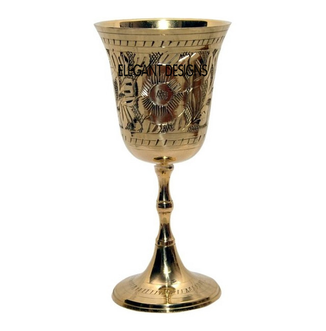 Indian Handwork Brass Wine Goblet Embossed Silver Finished With Gold Plated Set Of Four Indian Exporter Of Metal Brass Goblet