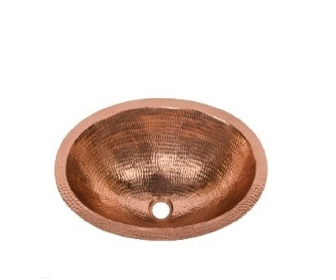 Pure Copper Bowl Sink Home Use Indian Traditional Elegant Design Indian Handmade Supplier Bowl Shape Heavy Weight Copper Basin