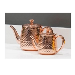 Copper Color Metal Set Of Two Stylish Teapot Indian Inexpensive Design Handmade Classic Modern Set Of Copper Color Teapot