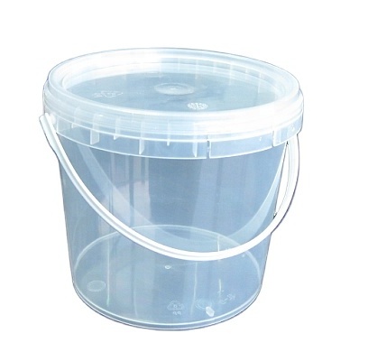 plastic bucket 1litre  with lid transparent for yogurt