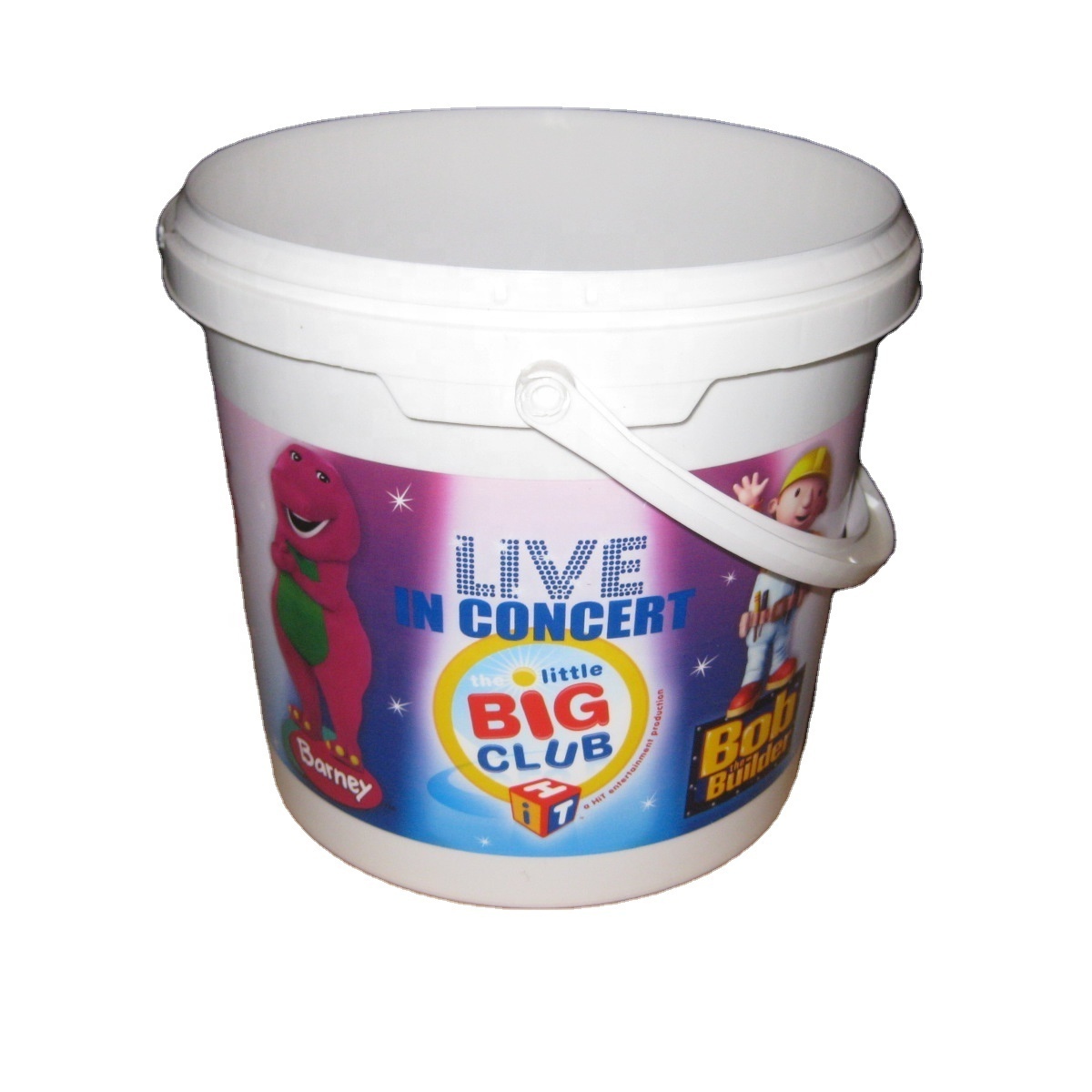 1gallon  plastic bucket  3.8L pail container drum for food ice cream vegetables with heat transfer printing