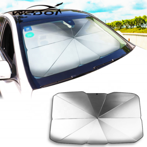 Universal Foldable Car windshield Sunshade Umbrella Blocks UV Sun Visor Cool Front Window Sun Shade Customized Titanium Silver