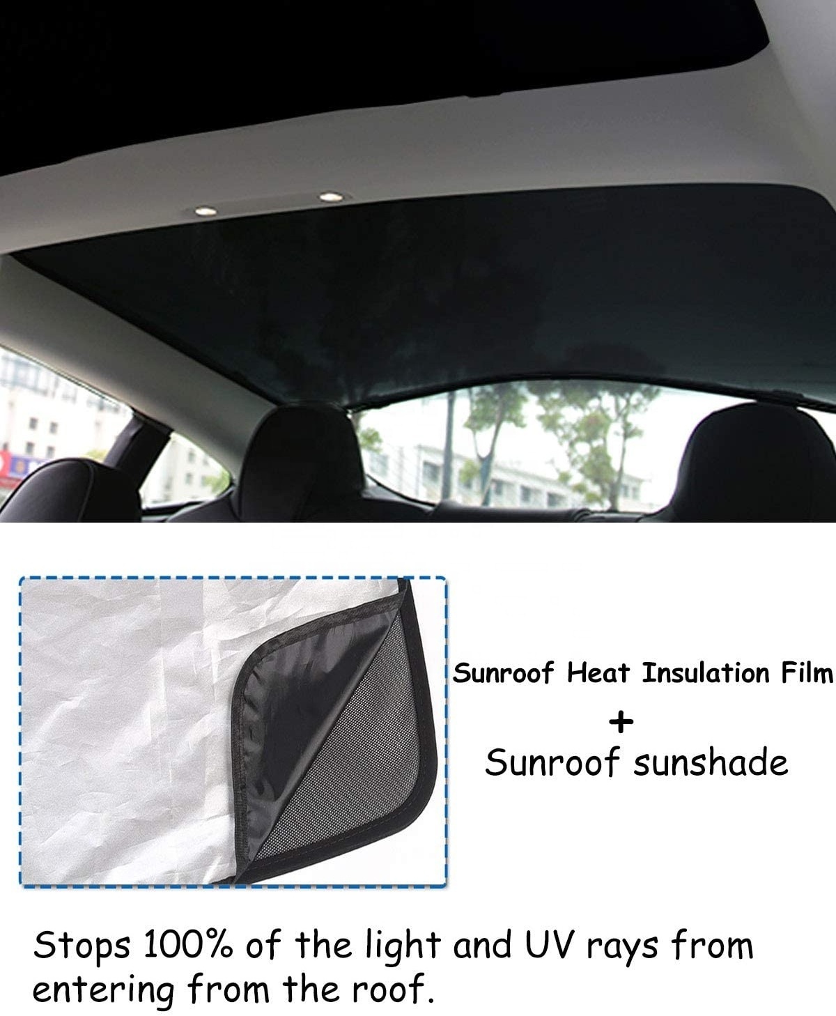 Car Sunshade Customized for Tesla Model 3 Glass Roof Sunshade 4pcs  Sunroof UV Rays Protection Window Shade