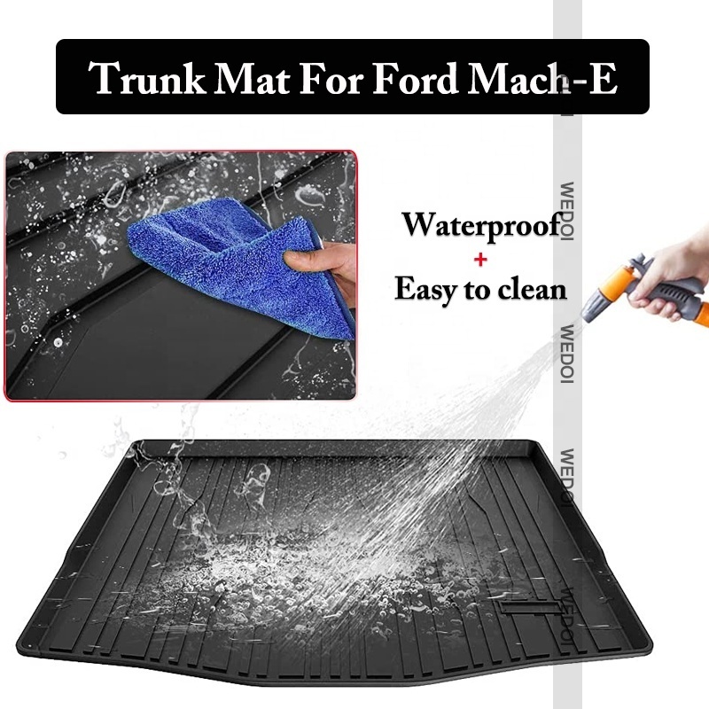 2021 2022 TPE 3D Trunk Mat for Ford Mustang Mach-E All Weather Trunk Carpet Non-Skid Cargo Liner Auto Parts