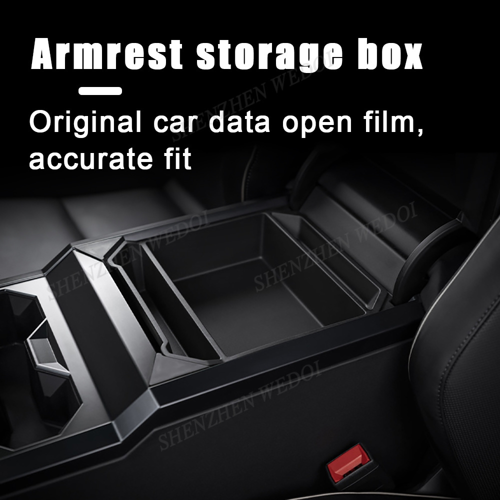 New product high quality car accessories luxury TPE console box car armrest box for tesla cybertruck 2024 Organizer storage box