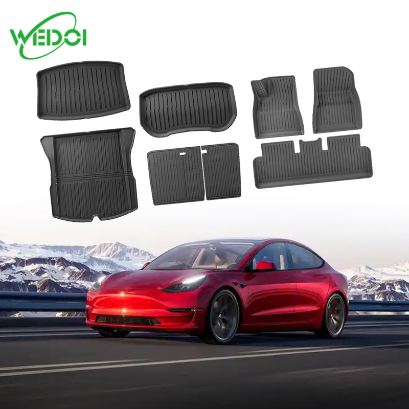 2022 China Pad Led Cup Parking Mats 4 Pieces Seat Car Floor Mat Covers Full Set Luxury For Tesla Model Y