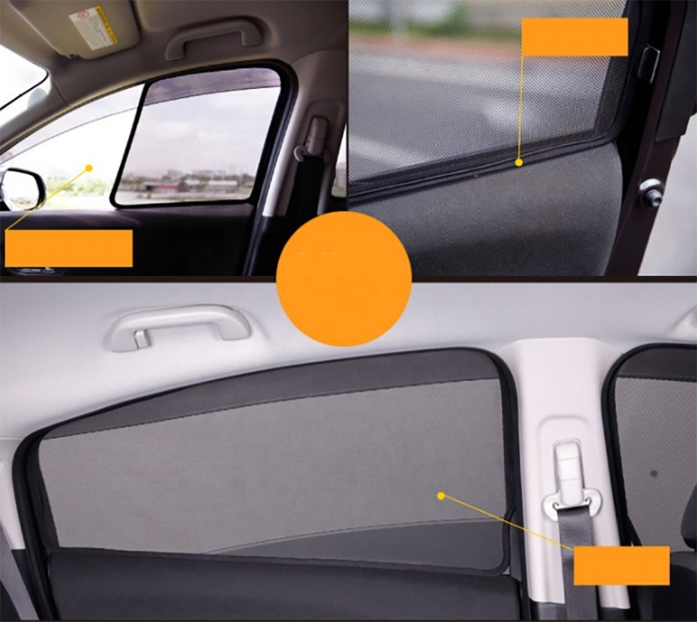 4PCS designer car accessories universal Customized Mesh Cars Sunscreen for Magnetic Side Car window Sunshade cover