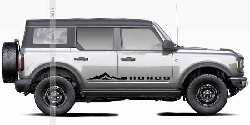 For Ford Bronco Body Side Stripe Skirt Roof Hood Decal Sticker  Vinyl Sport Badge Car Styling Accessories Red