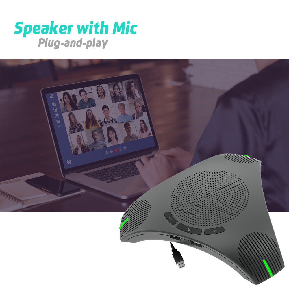 WeDoinnov Plug-and-play with any PC or UC Platform Portable USB Conference Speakerphone Built-in Speaker