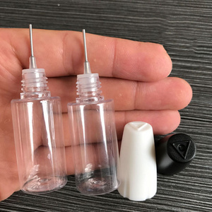 Wholesale Long thin needle tip 10ml 15ml pet plastic squeeze glue/ink bottles with black/white lid