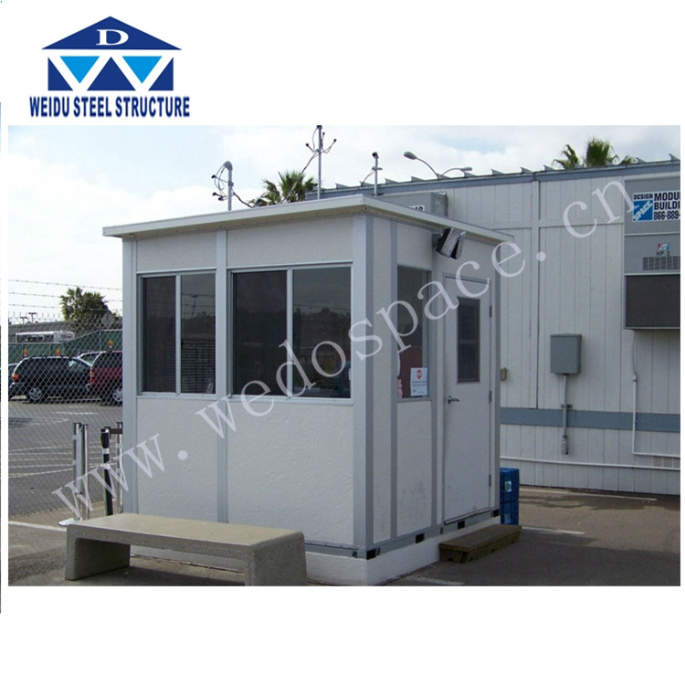 Stainless Steel Fireproof Rockwool Sandwich Panel Enclosure Security Guard House /Container House /Kiosk With Wholesale Price