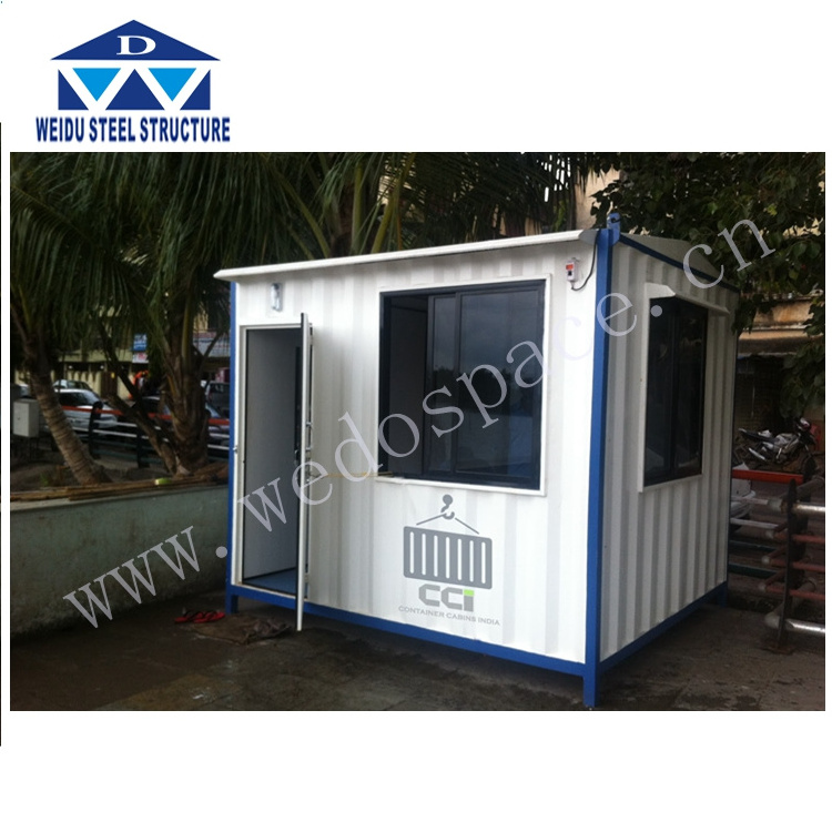 Stainless Steel Fireproof Rockwool Sandwich Panel Enclosure Security Guard House /Container House /Kiosk With Wholesale Price