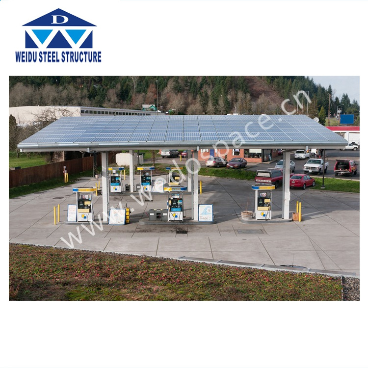 Construction Design Prefabricated Space Frame Steel Structure Gas Petrol Station