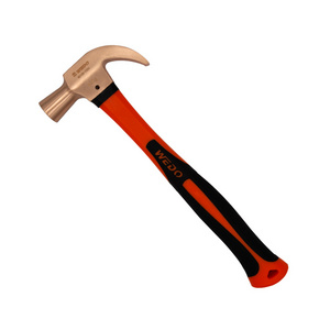 WEDO manufacturer hand tools Atex BAM one piece forged aluminium bronze non-sparking and non-magnetic forging claw hammer