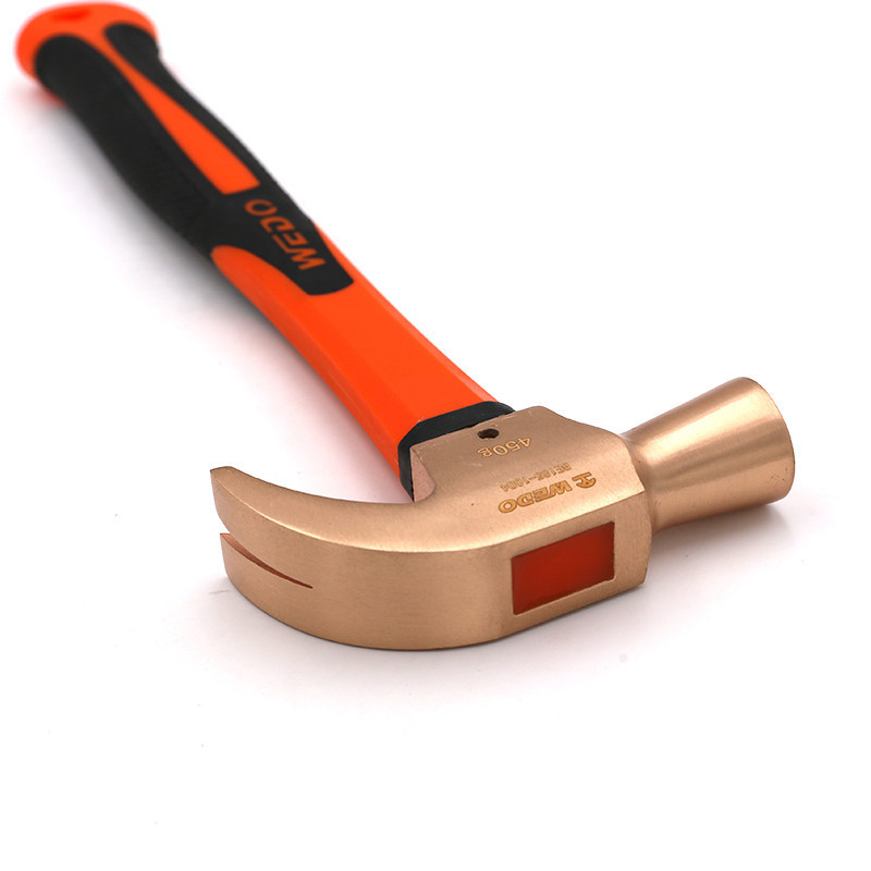 WEDO manufacturer hand tools Atex BAM one piece forged aluminium bronze non-sparking and non-magnetic forging claw hammer