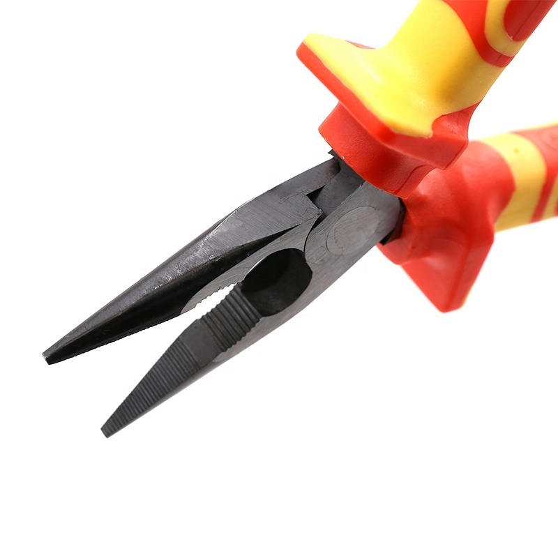 WEDO insulated tools vde 1000v crv injection 6'' 8'' insulated long parrot nose snipe needle nose plier