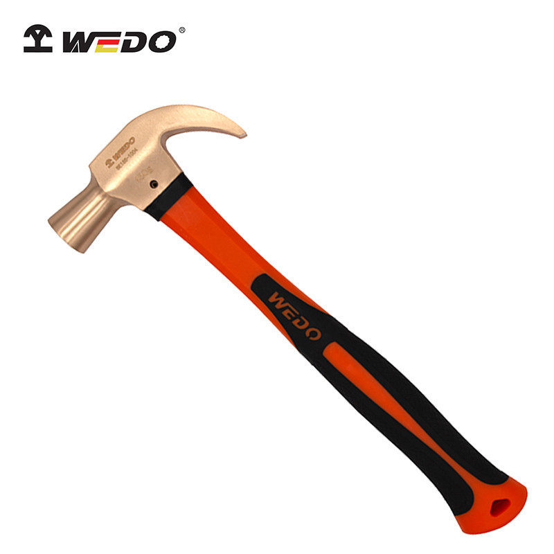 WEDO manufacturer hand tools Atex BAM one piece forged aluminium bronze non-sparking and non-magnetic forging claw hammer