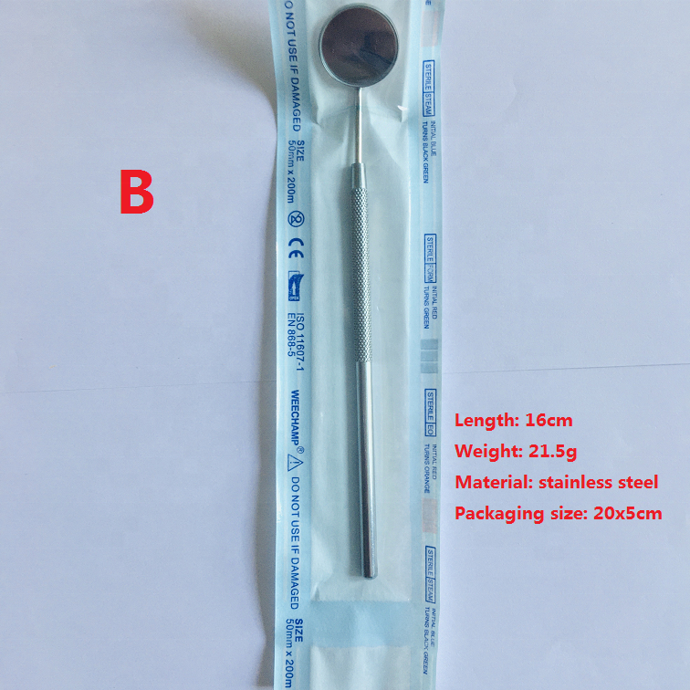 Disposable independent sterilization packaging stainless steel teeth exam cleaning dental tools mirror needle probe