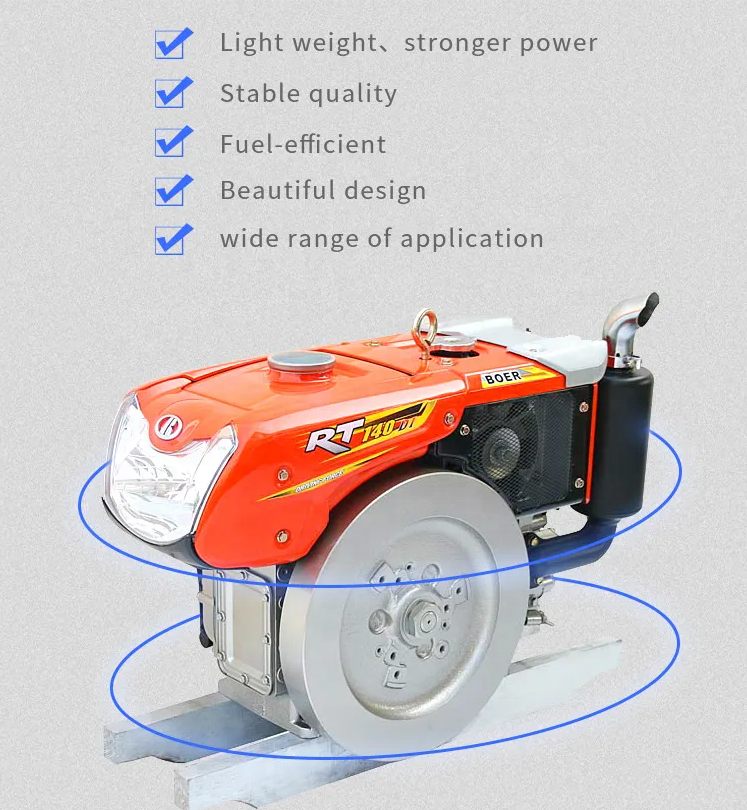 New Single Cylinder Four-Stroke 12HP Water-Cooled  Diesel Engine