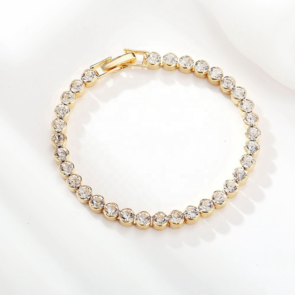 Full CZ Crystal Rhinestone Women Fashion Bracelet Bling Bling Tennis Bracelet