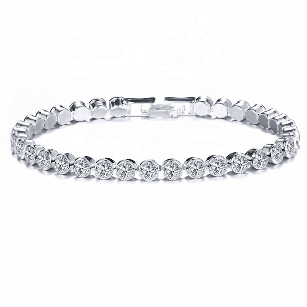 Full CZ Crystal Rhinestone Women Fashion Bracelet Bling Bling Tennis Bracelet