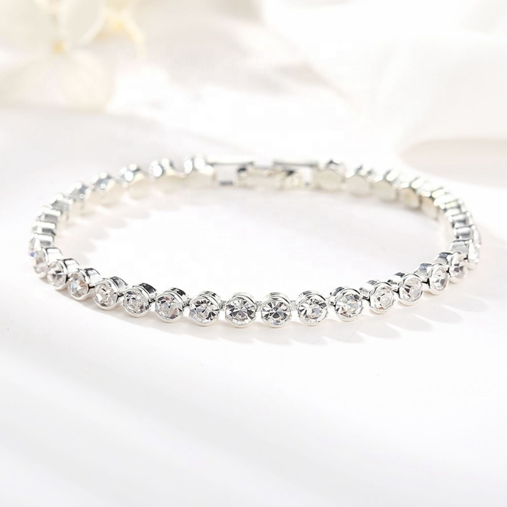 Full CZ Crystal Rhinestone Women Fashion Bracelet Bling Bling Tennis Bracelet