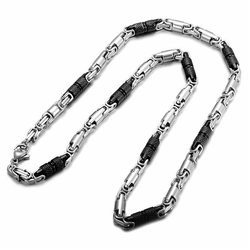 Personalized Hot Sale Stainless Steel Byzantine Necklace Jewelry Fashion Link Chain Men Necklace