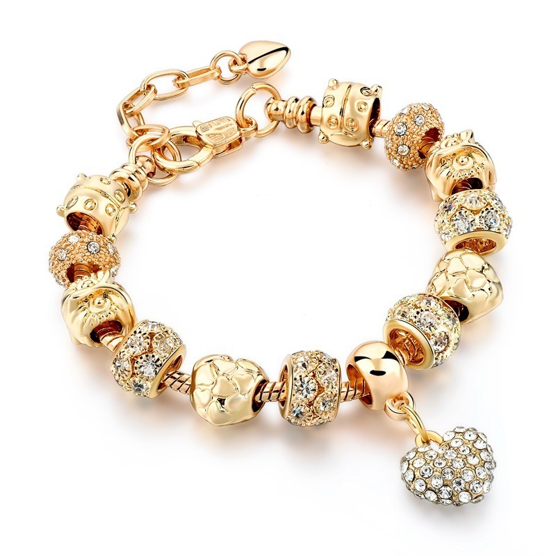 Cross-border fashion accessories full of diamond bracelet women men's gilded fashion DIY jewelry