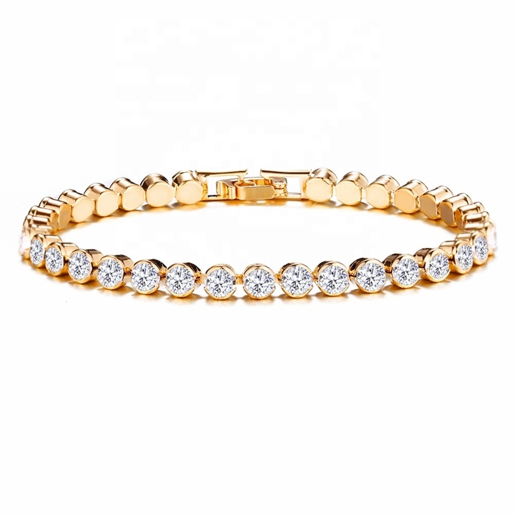 Full CZ Crystal Rhinestone Women Fashion Bracelet Bling Bling Tennis Bracelet