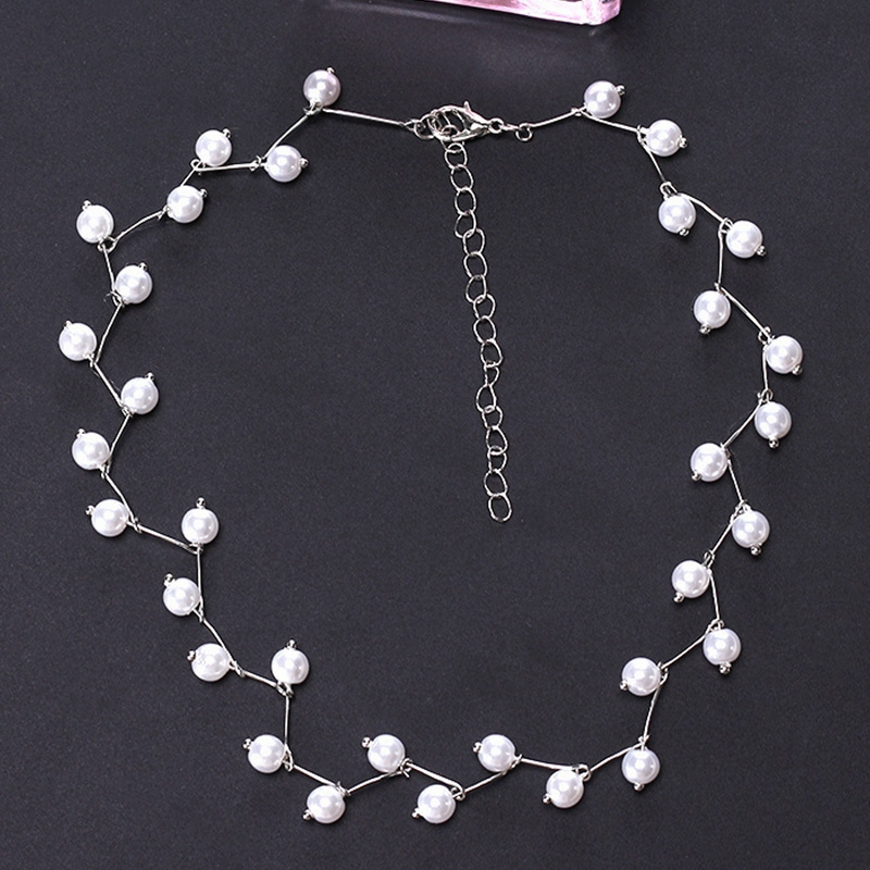 Wholesale Fashion Women Short Choker Necklace Jewelry Dainty Imitation Pearl Necklace