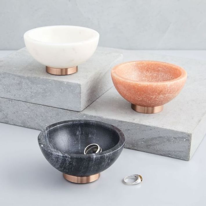 Latest Design Kitchen Food Serving Salad Onyx Marble Bowl Home Decorative Natural Granite korean Stone Marble Fruit Footed Bowl