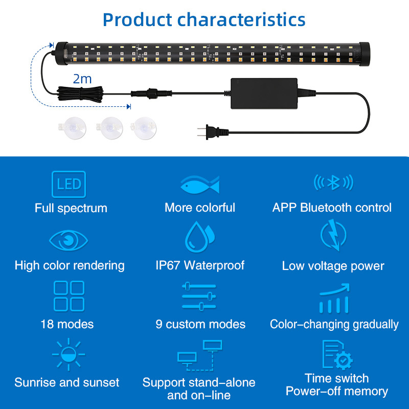 Hot Sale WEEK AQUA T12 TUBE tanning light smart LED aquarium lamp for koi arowana fish lights