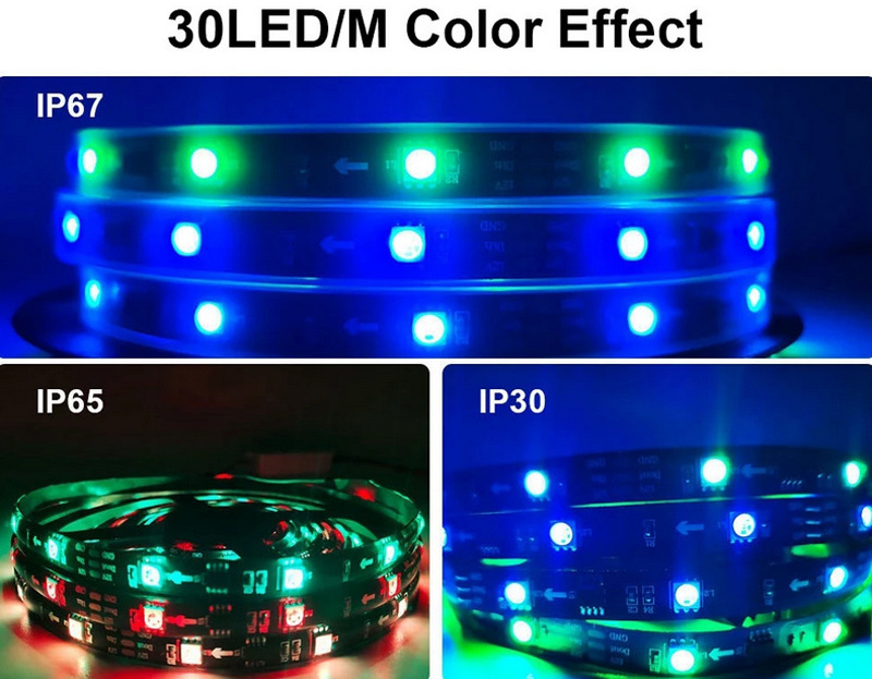 5m WS2811 LED light strip 5050 30/48/60 leds/m ws2811 ic 10/16/20 pcs/meter DC12V RGB full color LED strip