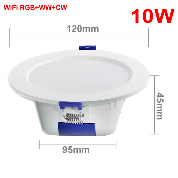 4 inch Multicolor LED Smart Downlight WIFI Ceiling Recessed Spot Light 10W WiFi Control Work With Alexa/Google Home