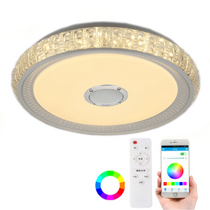 LED Ceiling Light Modern Crystal Flush Mount Light Fixture Dimmable Chandelier Lighting for Hallway Kitchen Bathroom