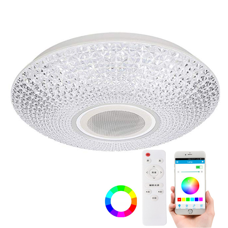 Music LED Ceiling Light 220V 36W Modern Ceiling Lamp Surface Mount Lighting Fixture For Living Bathroom