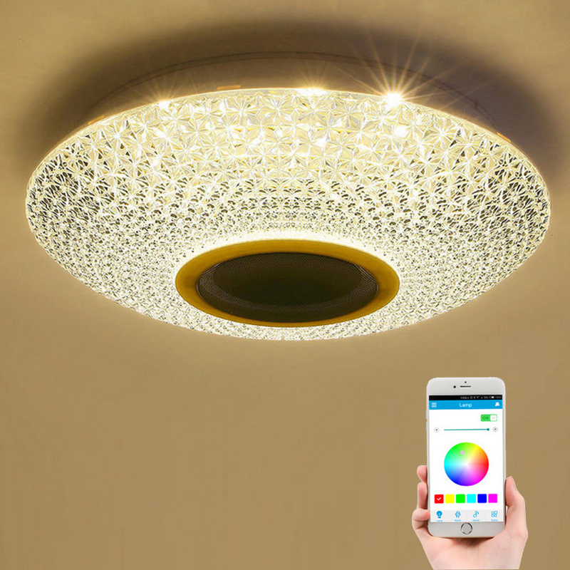 Music LED Ceiling Light 220V 36W Modern Ceiling Lamp Surface Mount Lighting Fixture For Living Bathroom