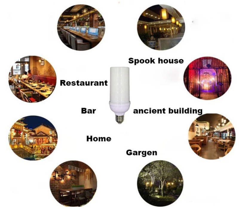 RGB LED Flame Effect Light Bulb with Upside Down Effect Phone APP Remote Control Flame Bulb for Vintage Atmosphere Festival Gift