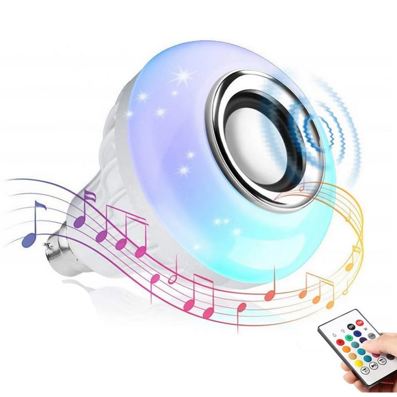 LED Music Bulb Speaker Multi Color Changing LED Light Bulb with Built-in Stereo Speaker Connected by Wireless