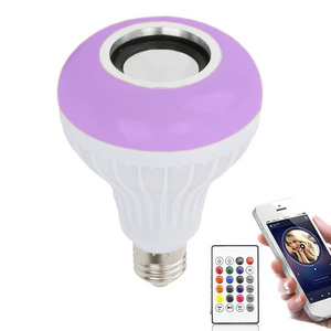 LED Music Bulb Speaker Multi Color Changing LED Light Bulb with Built-in Stereo Speaker Connected by Wireless