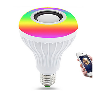 Smart LED Light Bulb Speaker Dimmable Color Changing Light Bulb 24 Keys Remote for iOS Android Bar Home KTV Party Restaurant